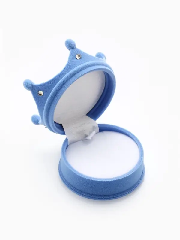 Футляр под серьги, кулон, кольцо &laquo;Корона&raquo;, бархатный, 5.5&times;5.5&times;4.5 см, голубой