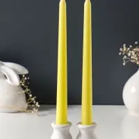 Набор свечей античных 25 см, 2 шт., 58 г, 7 ч, пастельно-жёлтый