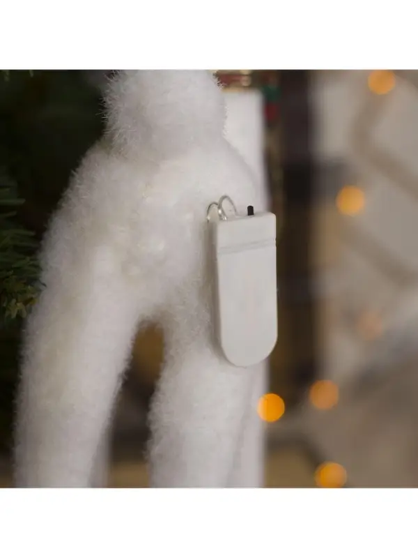 Светодиодная фигура &laquo;Олень&raquo; 16&times;30&times;9 см, флок, от батареек CR2032&times;2, свечение тёплое белое