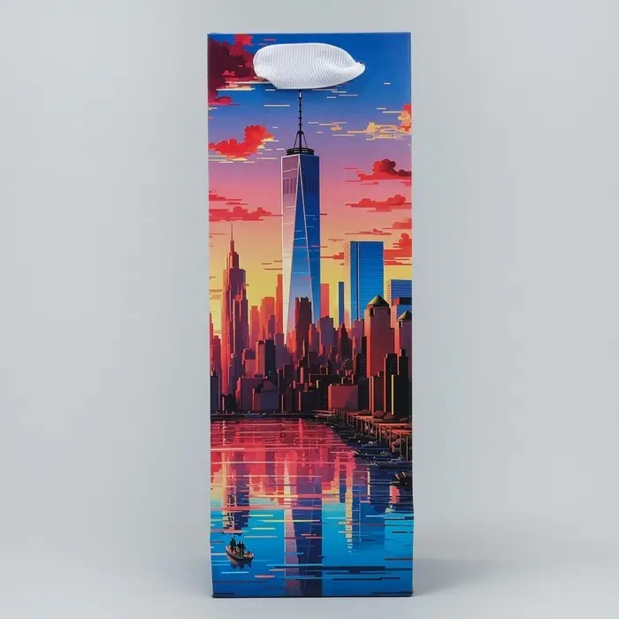 Пакет подарочный, упаковка «Город счастья», 9 х 25 х 8.5 см