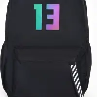 Рюкзак молодёжный на молнии, с карманами, с цифрой 13, размер 31&times;15&times;45 см, чёрный
