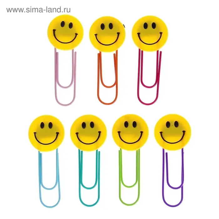 Закладка-скрепка большая «Смайл», 11 см