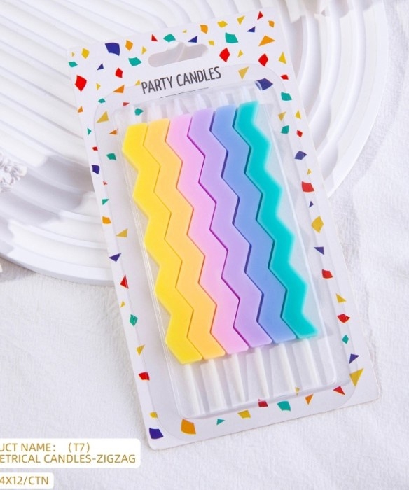 Свечи для торта «Зигзаг», 6 шт., разноцветные Свечи для торта «Зигзаг», 6 шт., разноцветные