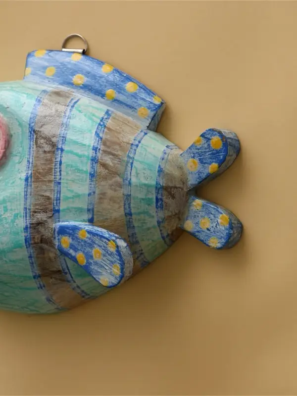 Панно «Рыба-клоун», 20×16.5×6.5 см, дерево, бирюзовое Панно «Рыба-клоун», 20×16.5×6.5 см, дерево, бирюзовое