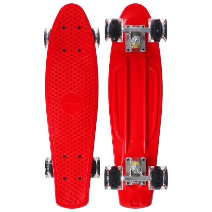 Пенниборд ONLYTOP, 56х15 см, колёса световые PU 60х45 см, алюминиевая рама, цвет красный Пенниборд ONLYTOP, 56х15 см, колёса световые PU 60х45 см, алюминиевая рама, цвет красный