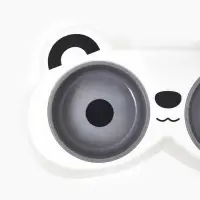 Миска пластиковая двойная "Панда" 2 х 160 мл, серая