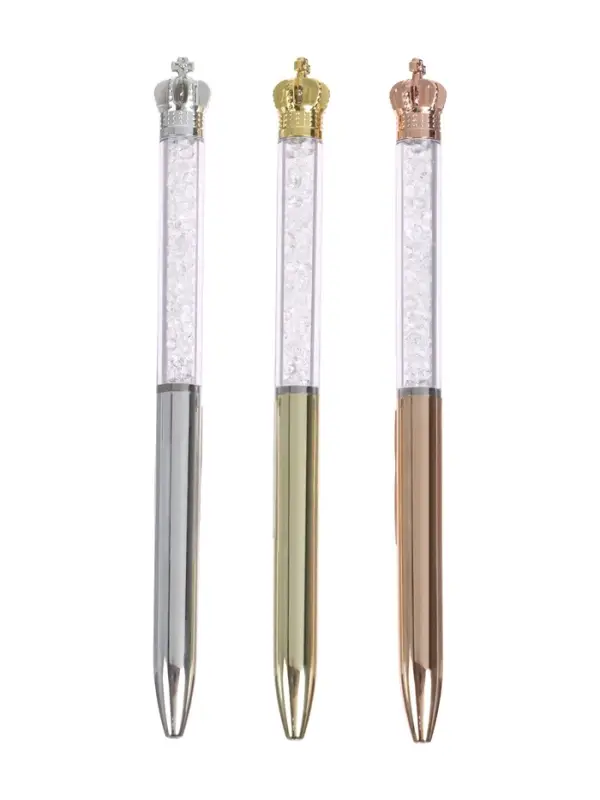 Ручка шариковая-прикол «Корона» со стразами, МИКС