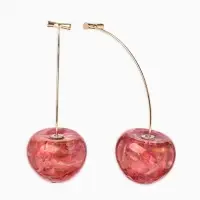 Серьги пластик &laquo;Ягодка&raquo;, черешня, красные в золоте