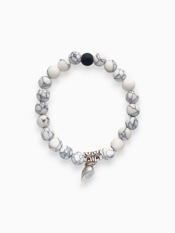 Браслеты парные &laquo;Неразлучники&raquo; на магните, сердце, чёрно-белые в серебре, d=6 см