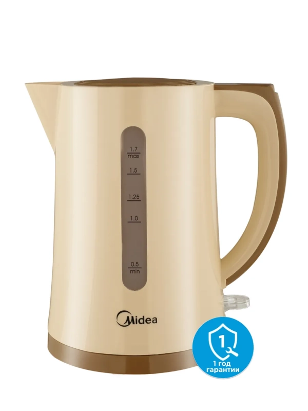 Чайник электрический MK-8091, пластик, 1.7 л,фильтр, бежевый