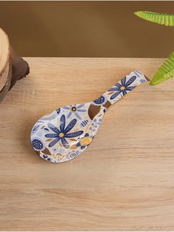 Подставка под ложку &laquo;Васильки&raquo;, 25.5&times;9&times;3.8 см, дерево манго