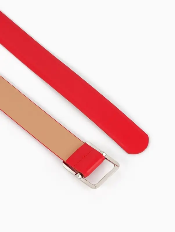Ремень женский, 3.5&times;110 см, пряжка матовая, затяжка, красный