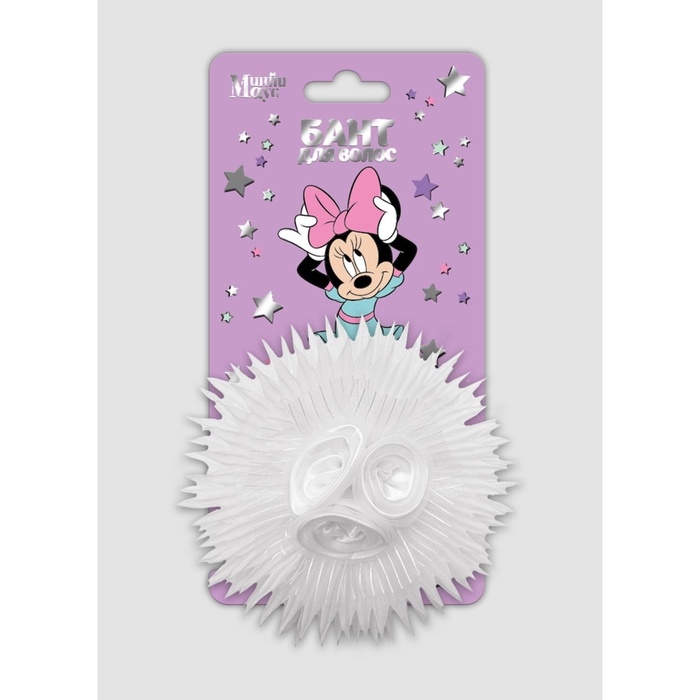 1 сентября. Бант для волос, белый, Минни Маус