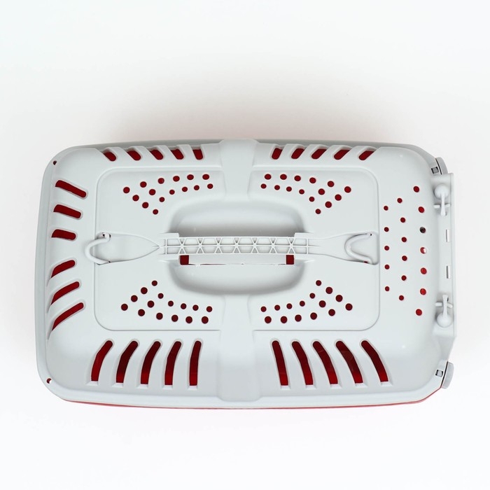 Переноска для животных пластиковая 47 х 30 х 35 см, вес до 9 кг, красная Переноска для животных пластиковая 47 х 30 х 35 см, вес до 9 кг, красная