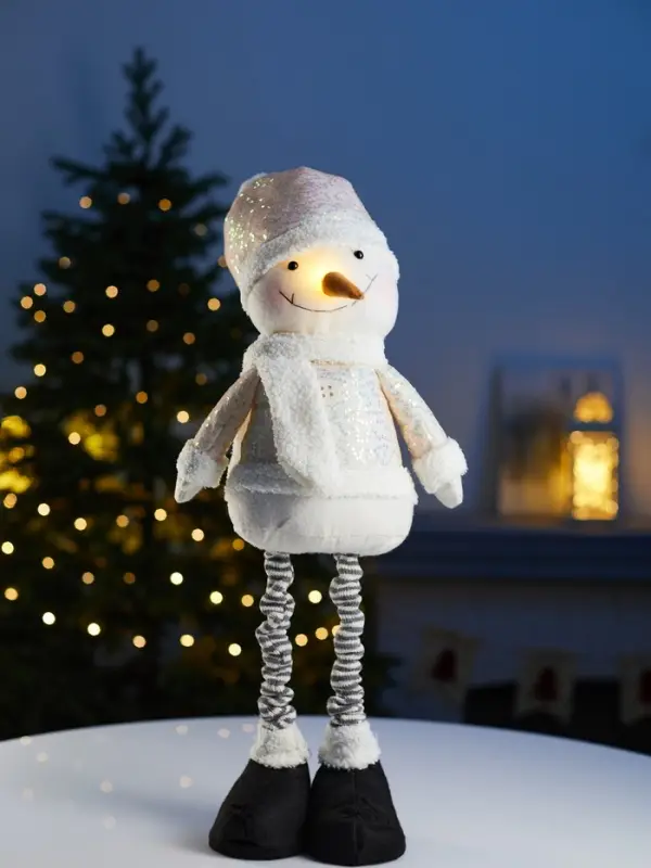 Фигура текстиль «Снеговик» 55-84 см, телеск-е ножки, 1LED, LR1130х3 (в компл.), Т/БЕЛЫЙ Фигура текстиль «Снеговик» 55-84 см, телеск-е ножки, 1LED, LR1130х3 (в компл.), Т/БЕЛЫЙ