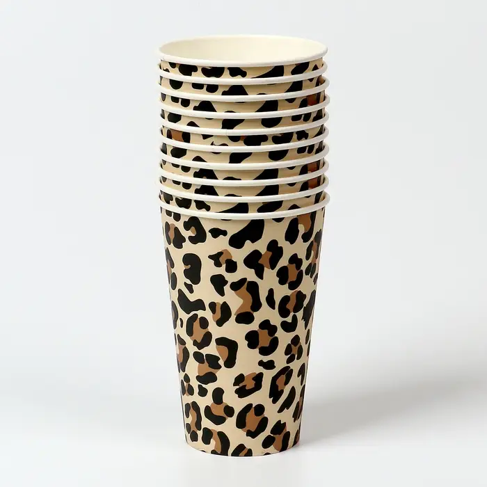 Стакан одноразовый бумажный для кофе «Животный принт», 400 мл