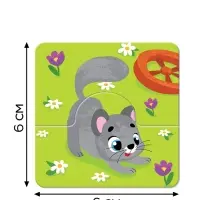 Магнитные макси - пазлы половинки &laquo;Домашние животные&raquo;, 8 пазлов, 16 деталей