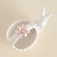 Конфетница SL Home &laquo;Лесные кролики&raquo;, 12.5&times;8&times;12 см, фарфор, белая
