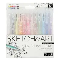 Набор акриловых ручек 12 цветов, 1.0 мм
