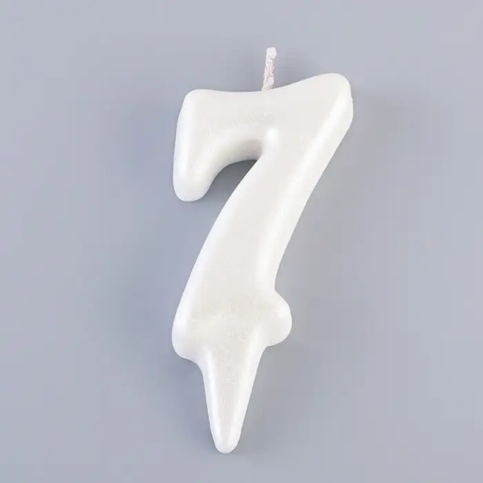 Свеча для торта &laquo;Овал&raquo; цифра 7, большая, жемчужный, 5.5 см
