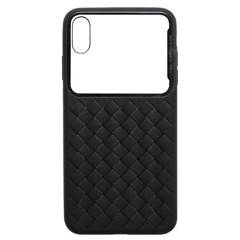 Чехол IPh XS Max Baseus TPU Glass & Weaving Aurora черный Чехол IPh XS Max Baseus TPU Glass & Weaving Aurora черный