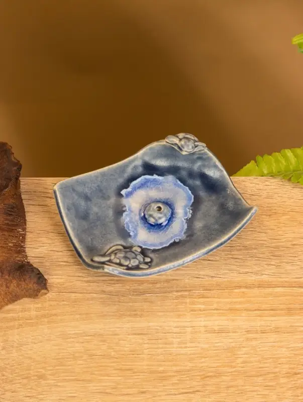 Подставка под благовония  Подставка под благовония "Черепашки в море" керамика, цв. голубой, 10,5х8,5х3,5 см