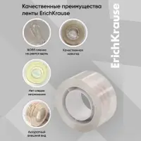 Клейкая лента канцелярская, 24 мм х 20 метра, ErichKrause Clear, прозрачная, в пленке, цена за 1шт.