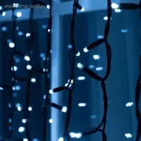 Гирлянда «Занавес» 2 × 3 м, IP65, УМС, тёмная нить каучук, 600 LED, свечение белое, 220 В