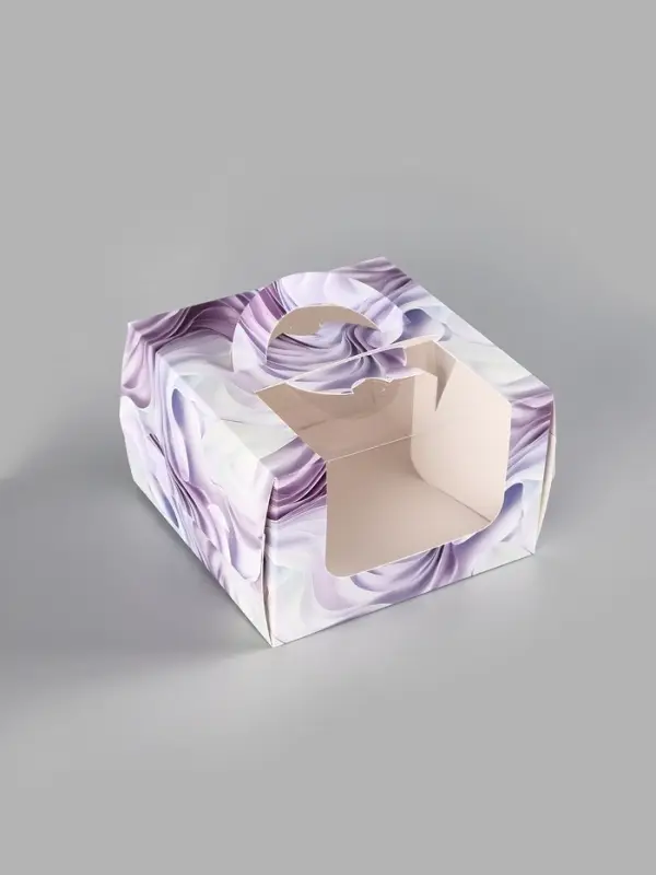Коробка под бенто-торт с окном For you, 15,5 х 15,5 х 10 см