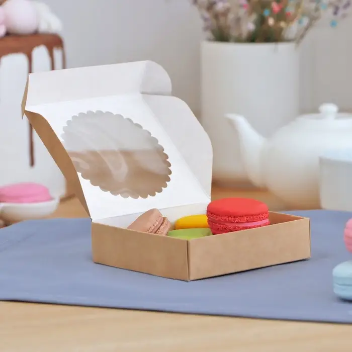 Подарочная коробка сборная с окном, 11,5 х 11,5 х 3 см, крафт