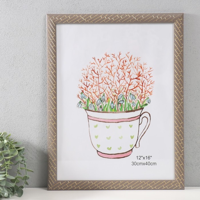 Фоторамка пластик 30х40 см Фоторамка пластик 30х40 см "Кирпичная кладка" серая 44х34 см