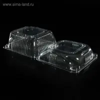 Контейнер одноразовый с неразъёмной крышкой ИП-9 А, пластик, 350 мл, 13×13×7.5 см, прозрачный