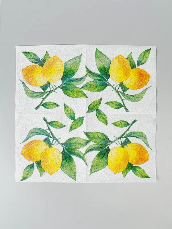 Салфетки бумажные однослойные &laquo;Лимон&raquo;, 24&times;24, 40 шт.