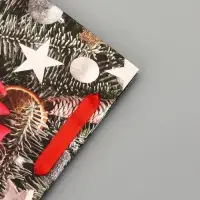Пакет подарочный новогодний ламинированный &laquo;Игрушки в снегу&raquo;, 18&times;23&times;10 см