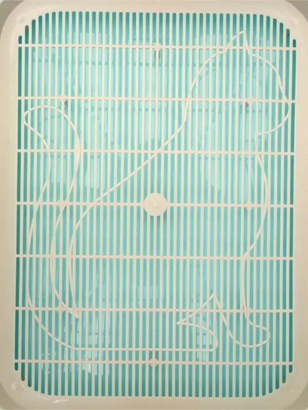 Туалет для кошек &laquo;Мур-мяу&raquo;, 33&times;25&times;7 с. с сеткой, пластик, голубой