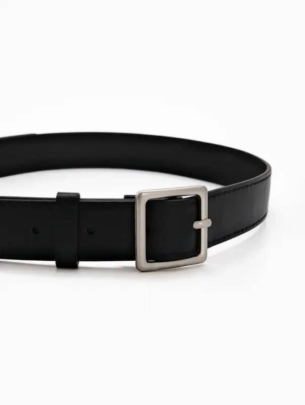 Ремень жен 05-01-02-01, Июнь2508, 3*0,3*110 см, без винта, пряж мат металл, 1 прокол, черн   1090314