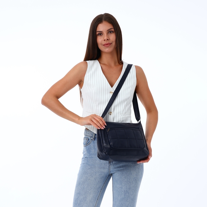 Сумка женская на молнии, цвет синий Сумка женская на молнии, цвет синий