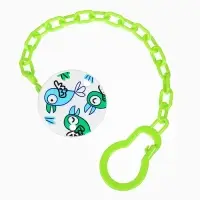 Соска - пустышка с держателем Крошка Я &laquo;Птички&raquo;, ортодонтическая, от 6 мес, зеленый