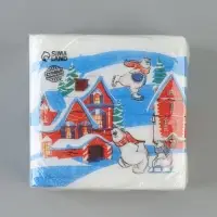 Салфетки новогодние бумажные &laquo;Домики&raquo;, 24&times;24 см, 50 шт.