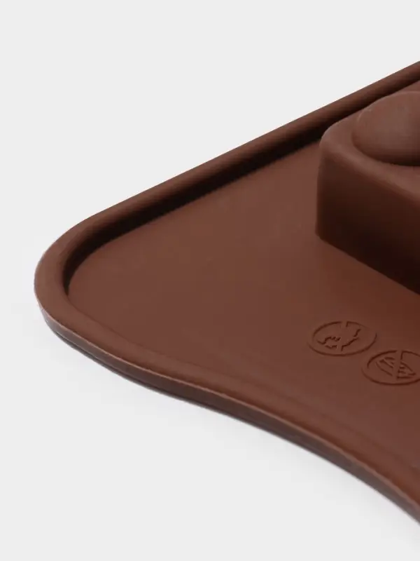 Форма для шоколада Доляна «Мини-шоколадки», силикон, 22×11×1 см, 3 ячейки, коричневая