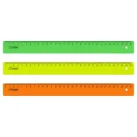 Линейка 30 см Стамм Neon, пластиковая, непрозрачная, неоновые цвета, европодвес, микс (цена за 1 шт.)