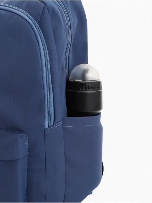 Рюкзак школьный на молнии, с карманами, размер 31&times;15&times;47 см, голубой