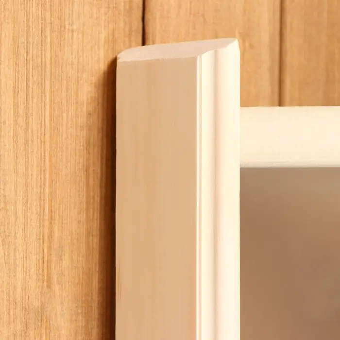 Абажур для бани и сауны, дерево, с настенный, угловой, со вставкой из белого стекла, &laquo;Добропаровъ&raquo;