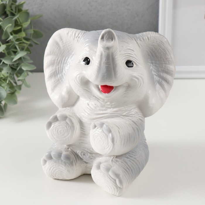 Копилка Копилка "Слоненок" серый высота 19 см, ширина 15 см, длина 13 см