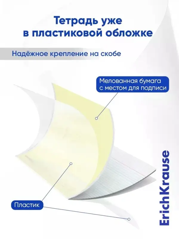 Тетрадь 12 листов в клетку ErichKrause CoverPro fizzy, жёлтая