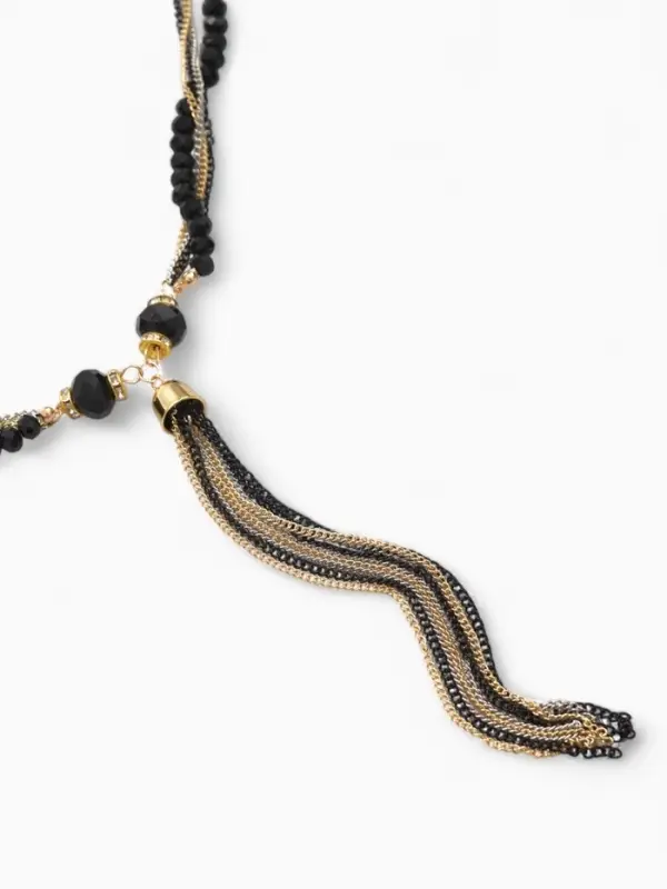 Набор 2 предмета: серьги, бусы &laquo;Унисон&raquo;, накрученность, цвет золото в чёрном, 60 см