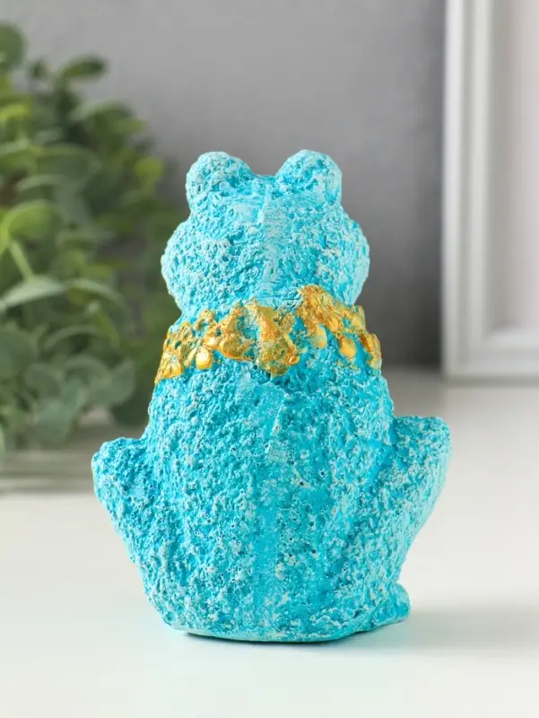 Фигурка гипс &laquo;Жаба из цветов&raquo;, 11&times;9&times;5 см, изумрудный с золотом
