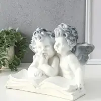 Фигура "Два ангела с книгой" 23х28х19 см, антик Фигура "Два ангела с книгой" 23х28х19 см, антик