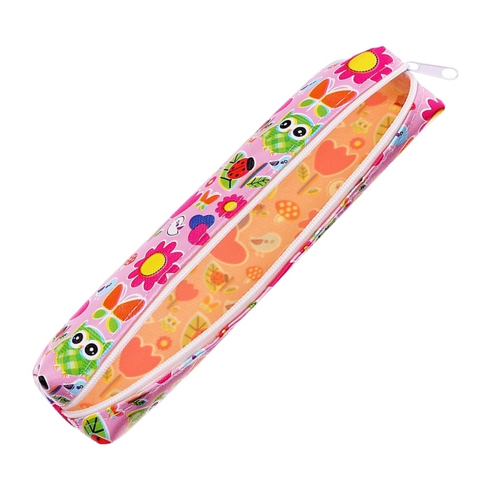 Пенал школьный «Птички», на молнии, МИКС