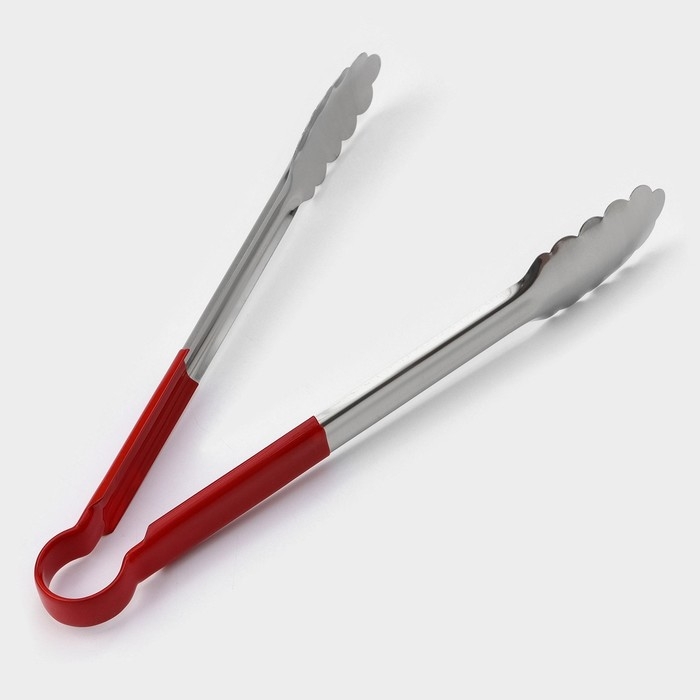 Щипцы кухонные Доляна «Краски», 29×4 см, 201 сталь, красные Щипцы кухонные Доляна «Краски», 29×4 см, 201 сталь, красные